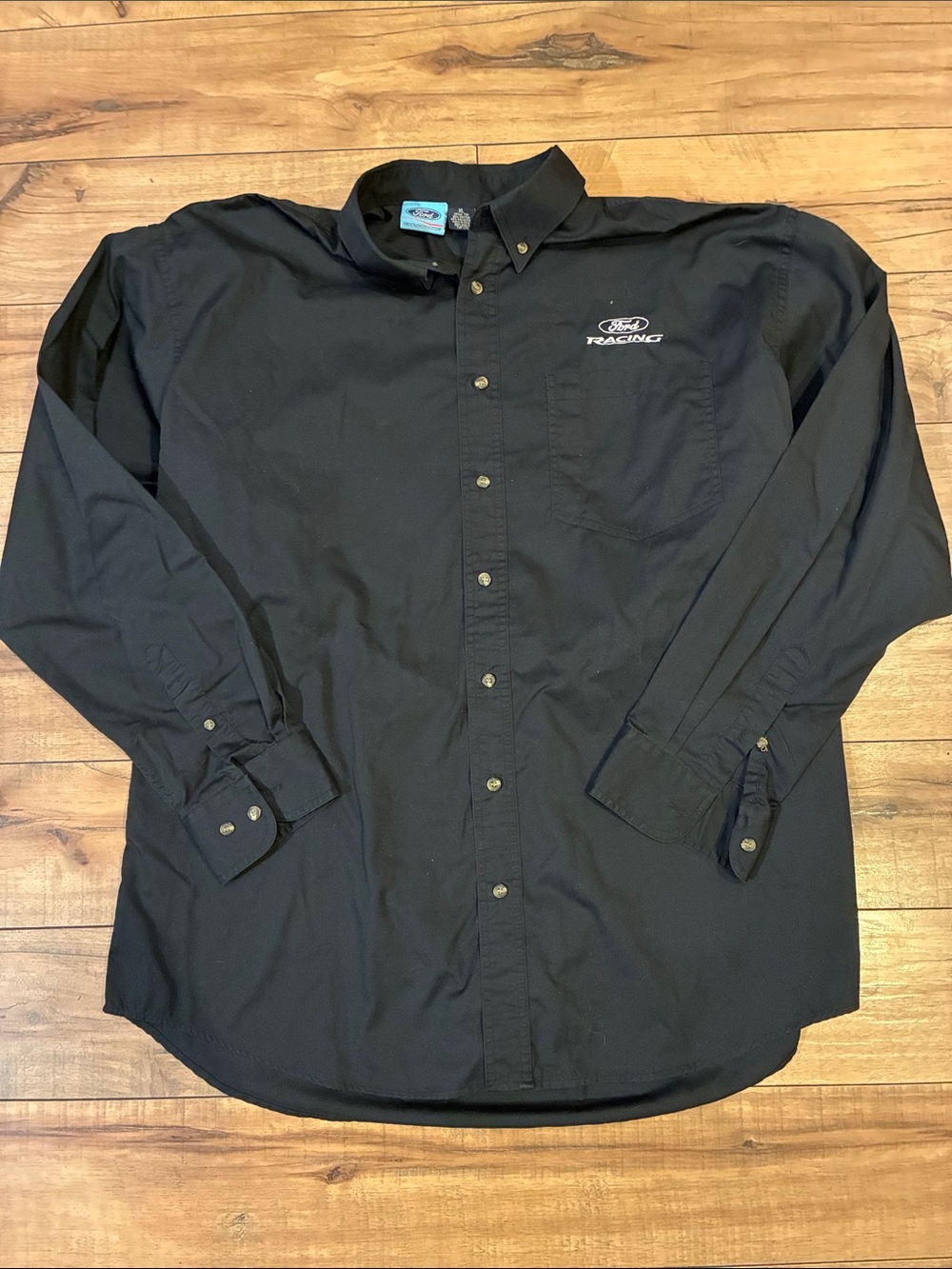 Ford Black Racing Button-Down Dress Shirt